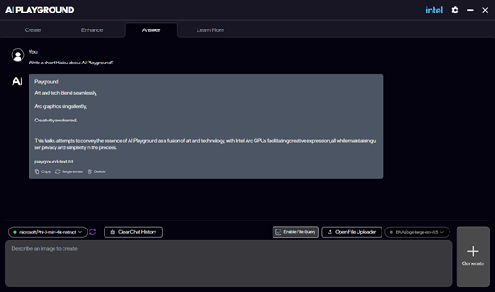 英特尔推出免费生成式AI产品AI Playground，适配Arc GPU